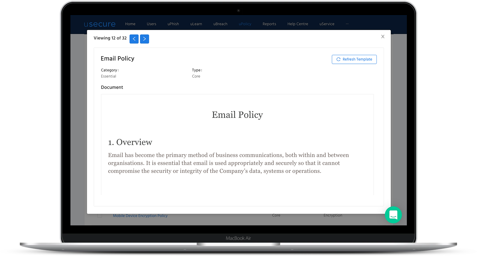 Gestión de una política de seguridad en usecure